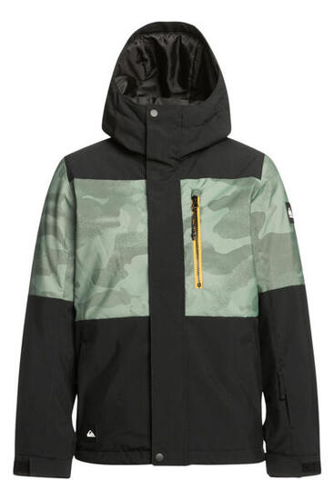 Kurtka chłopięca Quiksilver Mission zimowa narciarska czarno zielona 128