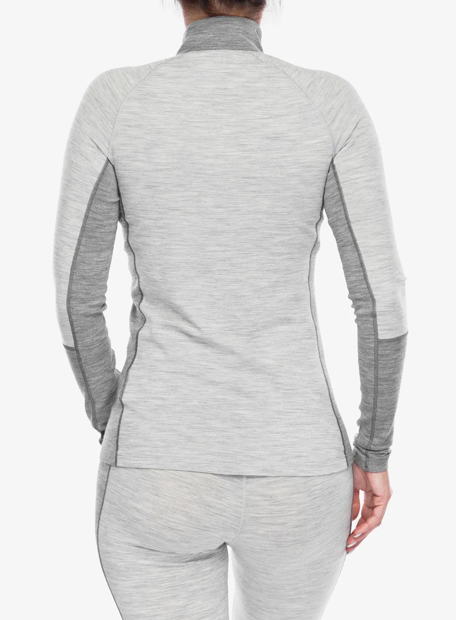 Damen - sweatshirt - halbzip, langarm - mittelgrau melange 2/7