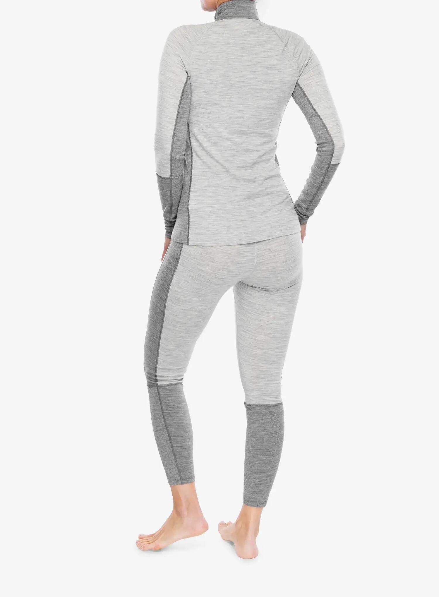 Damen - sweatshirt - halbzip, langarm - mittelgrau melange 6/7