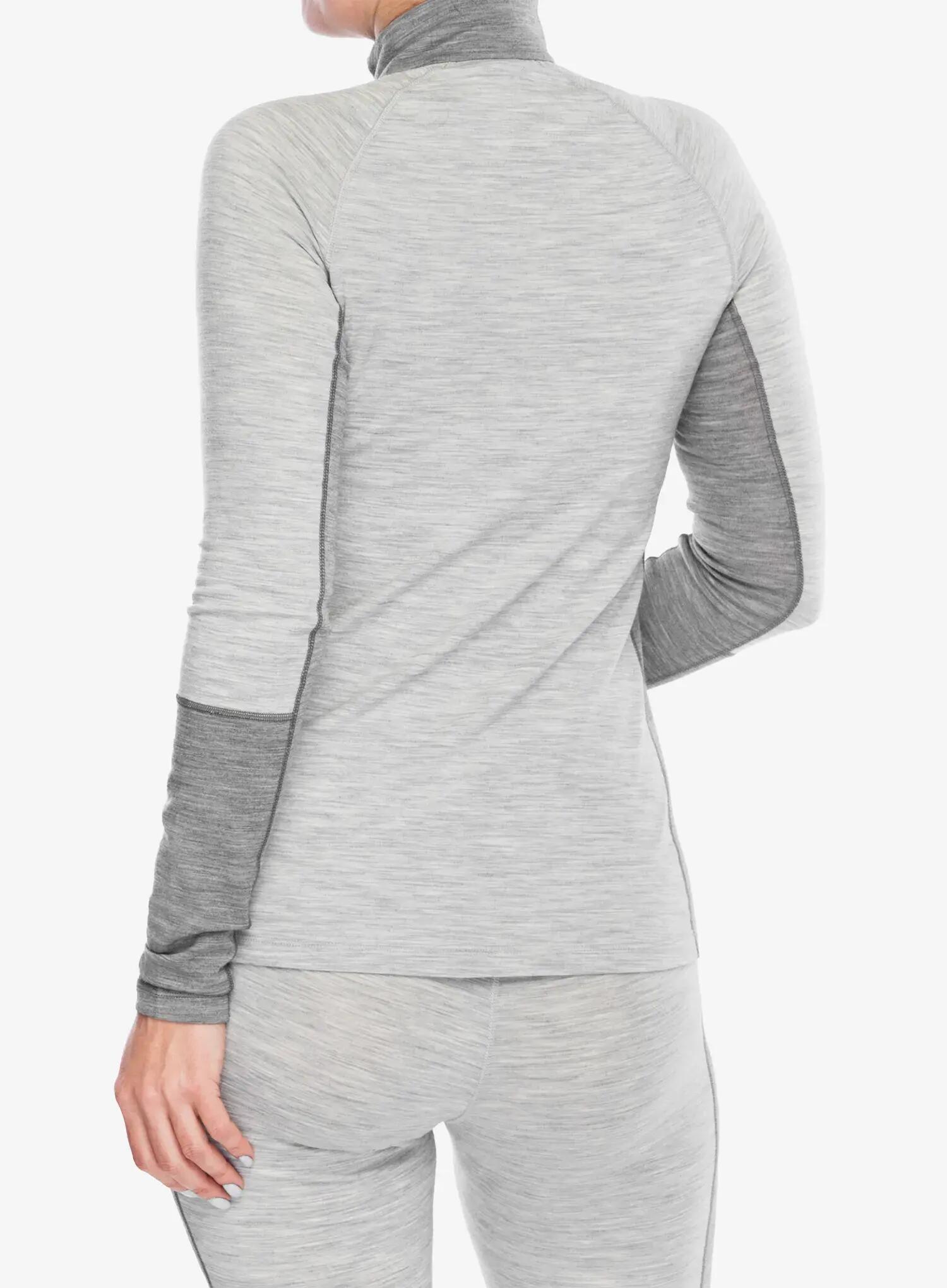 Damen - sweatshirt - halbzip, langarm - mittelgrau melange 4/7