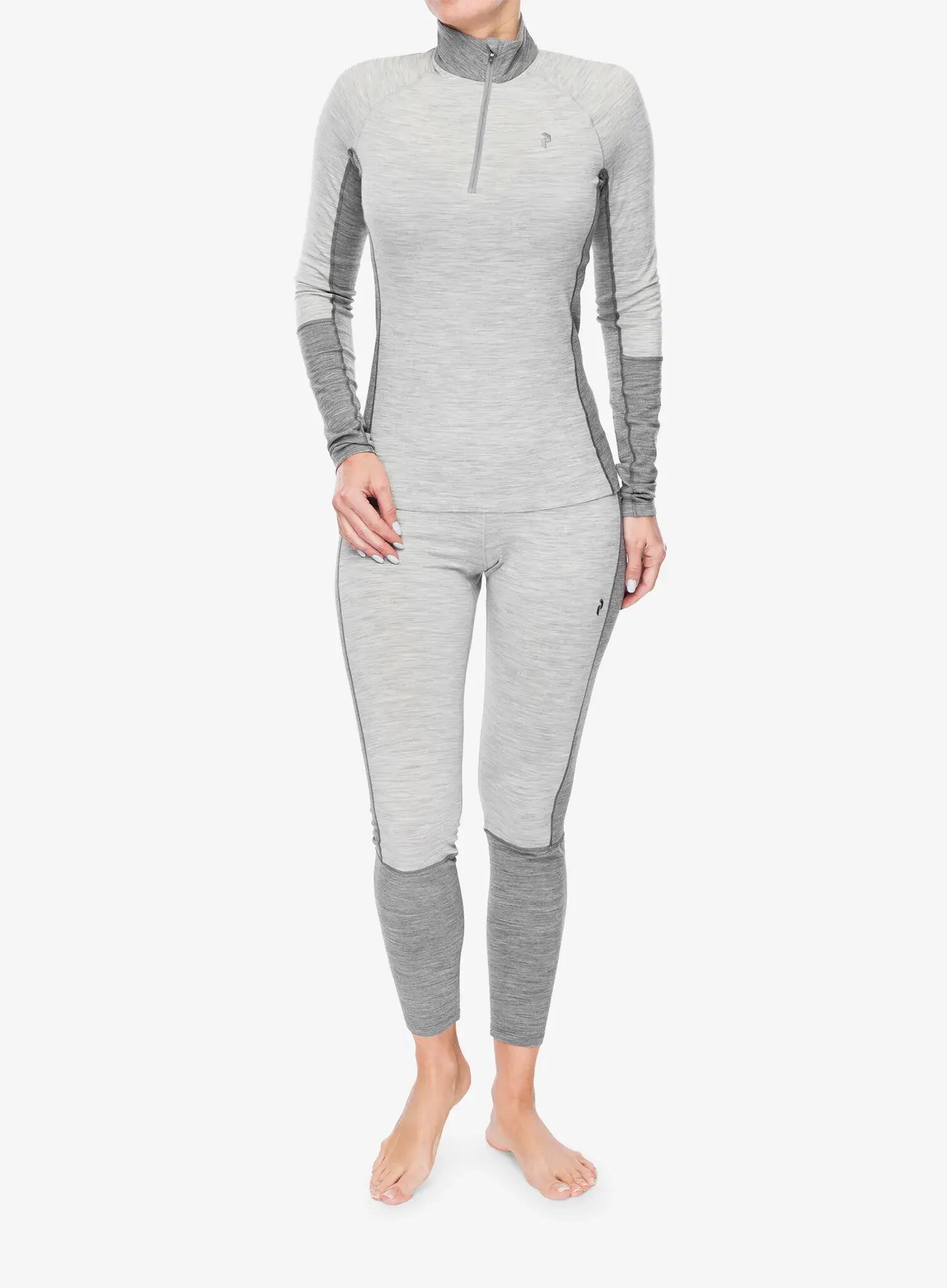 Damen - sweatshirt - halbzip, langarm - mittelgrau melange 5/7