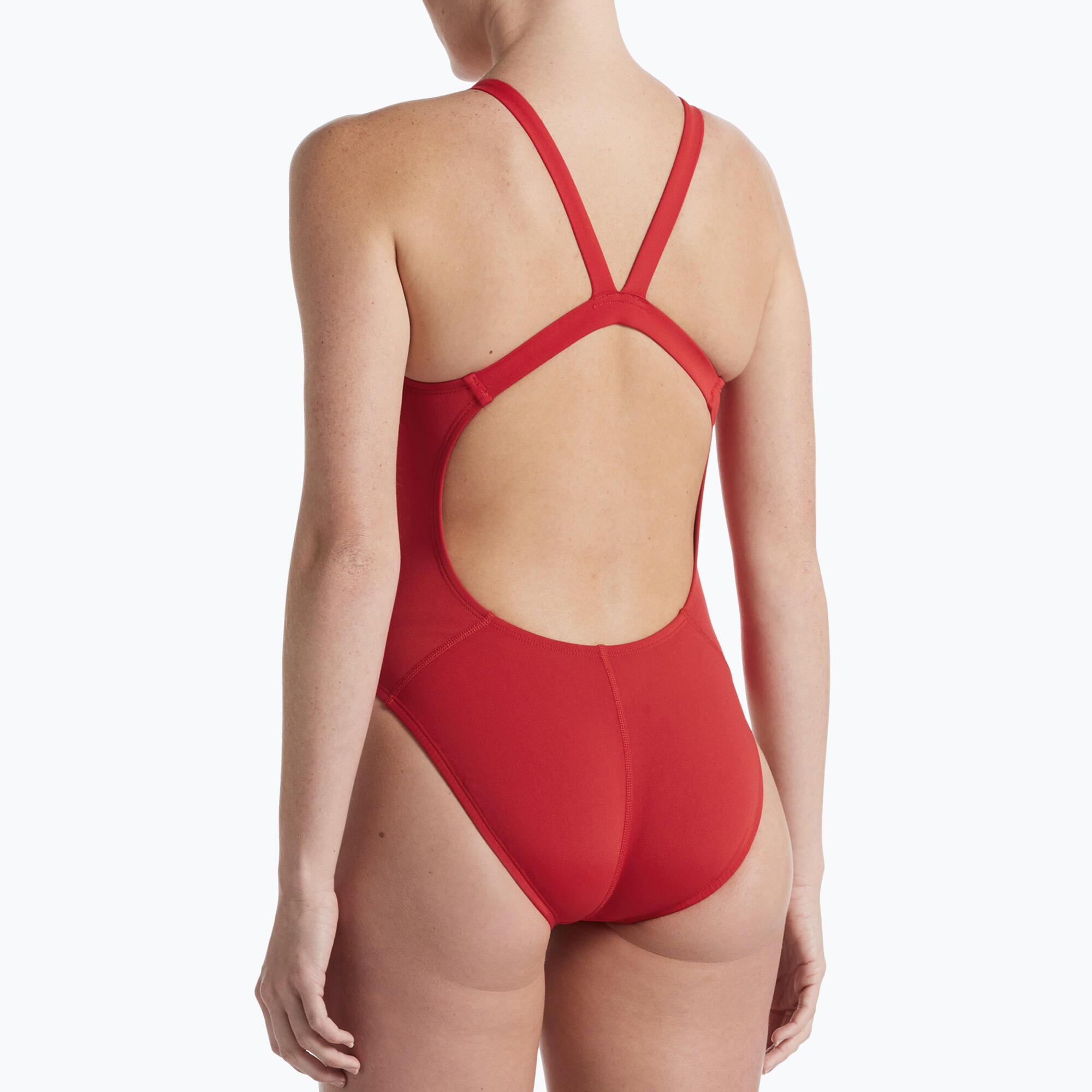 Nike Dames Badpak Hydrastrong Solid Fastback One Piece University Rood 5/5