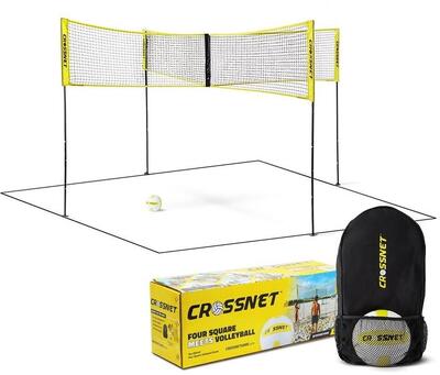 Crossnet Set – Volleyballnetz Spiel für draußen – 4-Feld Volleyball Set