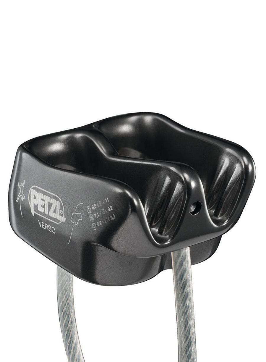 Assureur descendeur Petzl Verso aluminium gris 55 g compatible cordes 8,5–11 mm 4/4