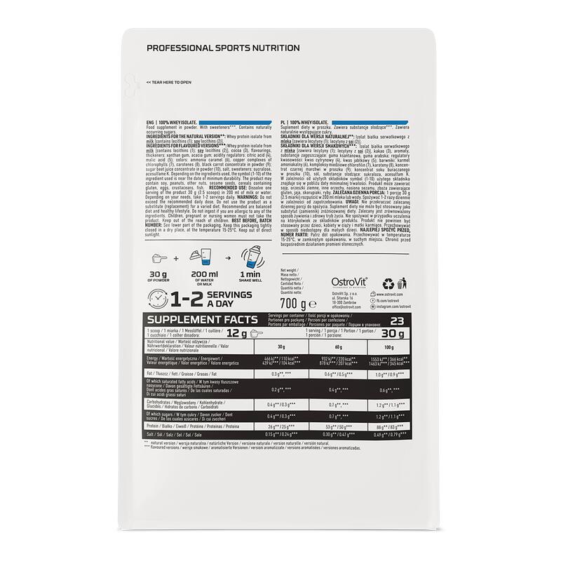 OstroVit 100% Whey Isolate 700 g