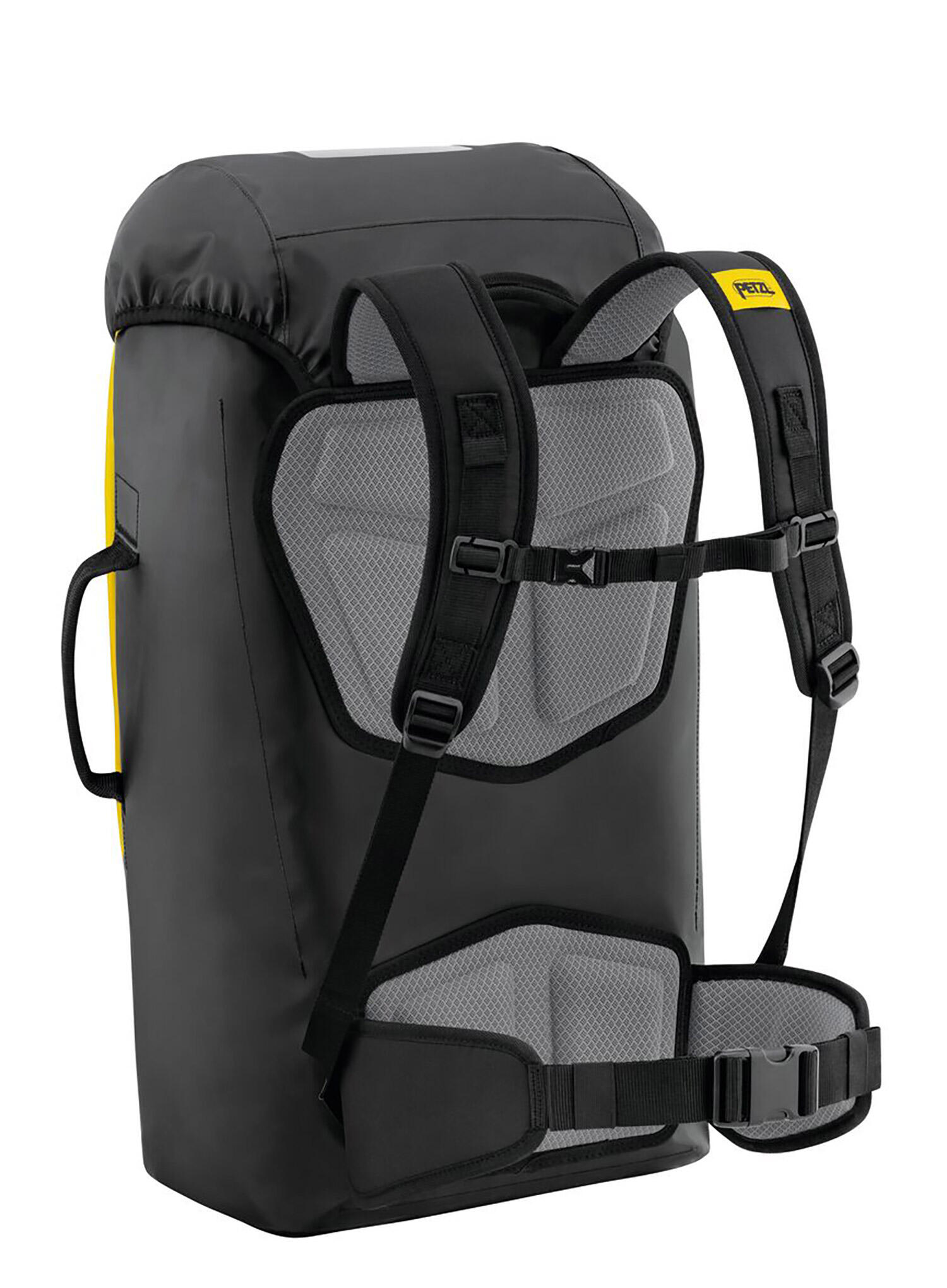 Sacca trasporto PETZL Transport 60 L gialla in TPU, ergonomica 2/4