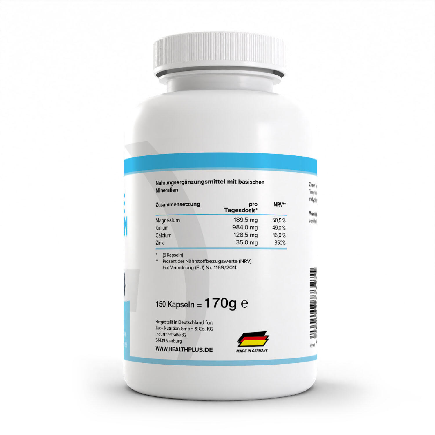 Zec+ Health+ Minerals (150) Unflavoured - Vitaminen, mineralen & gezondheid 2/3