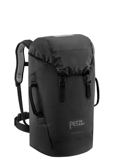 PETZL Transport Tragebeutel 45 L schwarz TPU-Plane selbststehend Komfortschaum