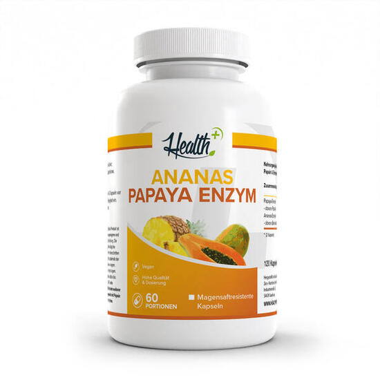HEALTH+ Ananas-Papaya-Enzyme, 120 Kapseln