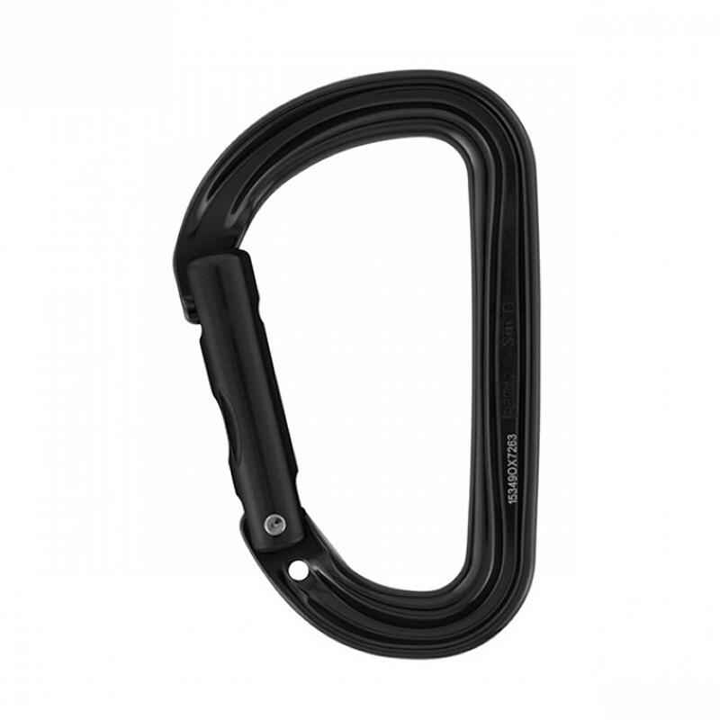 Mousqueton Petzl SmD asymétrique alu noir léger H Keylock Tibloc 1/2
