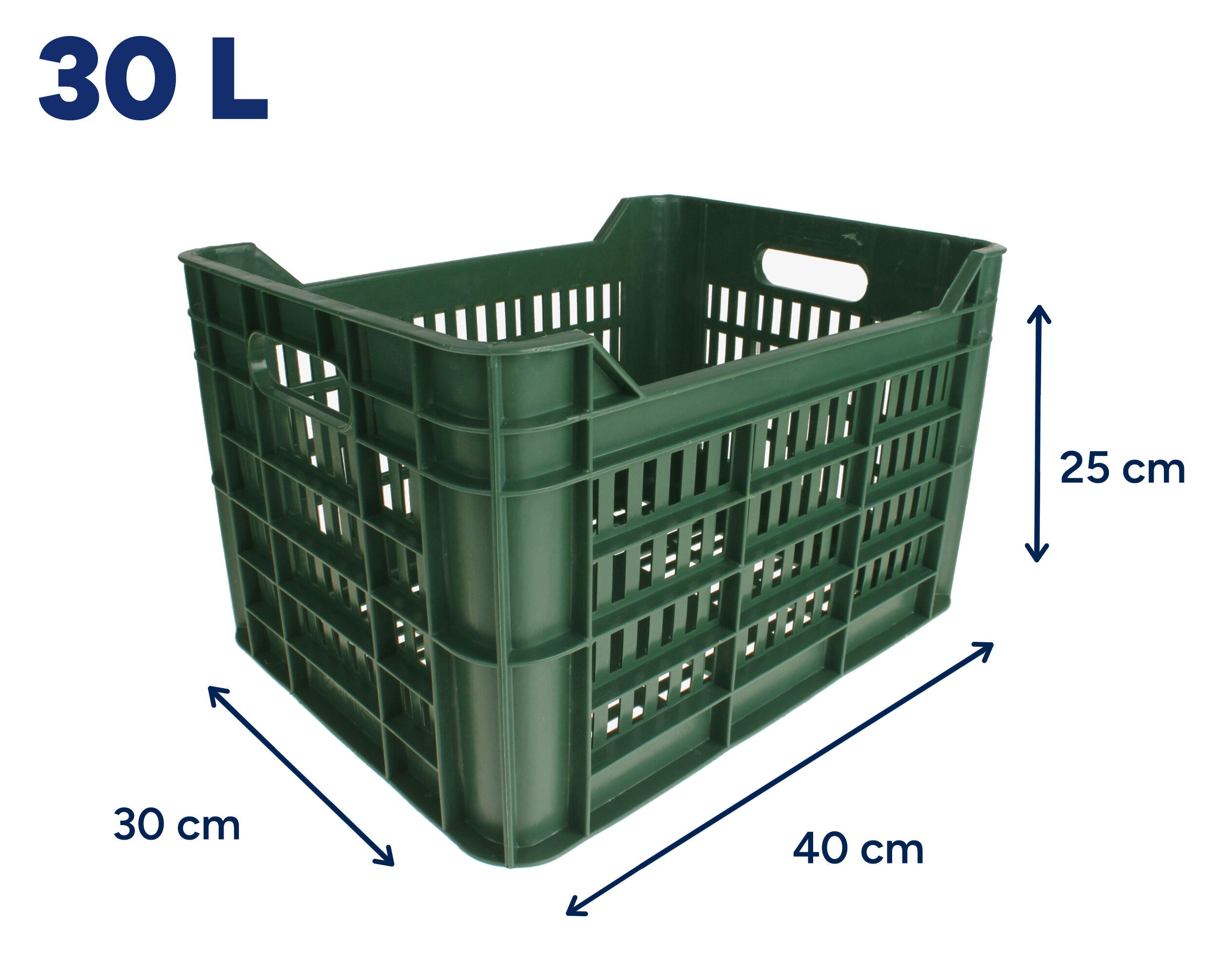 AMIGO fietskrat 30 liter 100% gerecycled kunststof donkergroen 2/7
