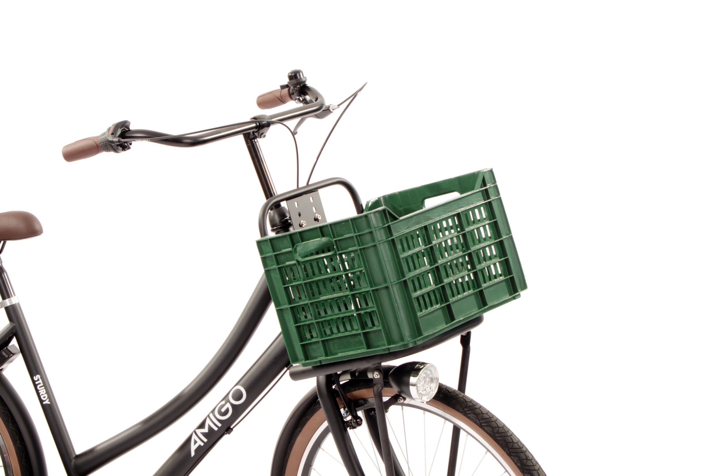AMIGO fietskrat 30 liter 100% gerecycled kunststof donkergroen 3/7