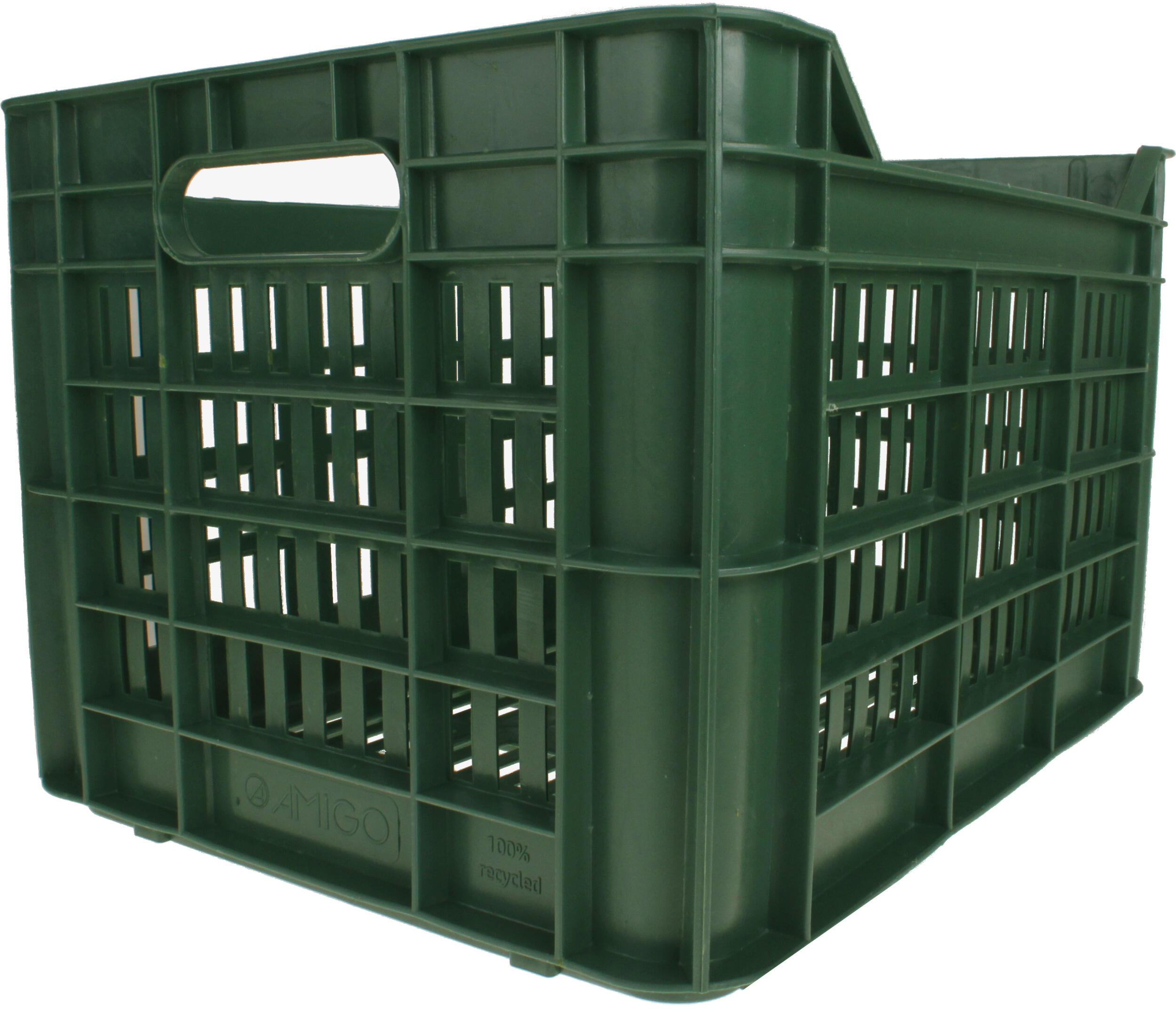 AMIGO fietskrat 30 liter 100% gerecycled kunststof donkergroen 6/7