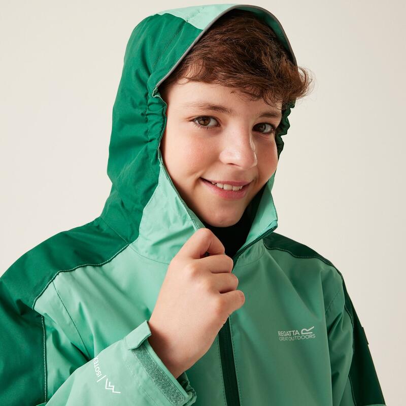 Veste de randonnée isolée imperméable Regatta Hurdle V pour garçon, vert