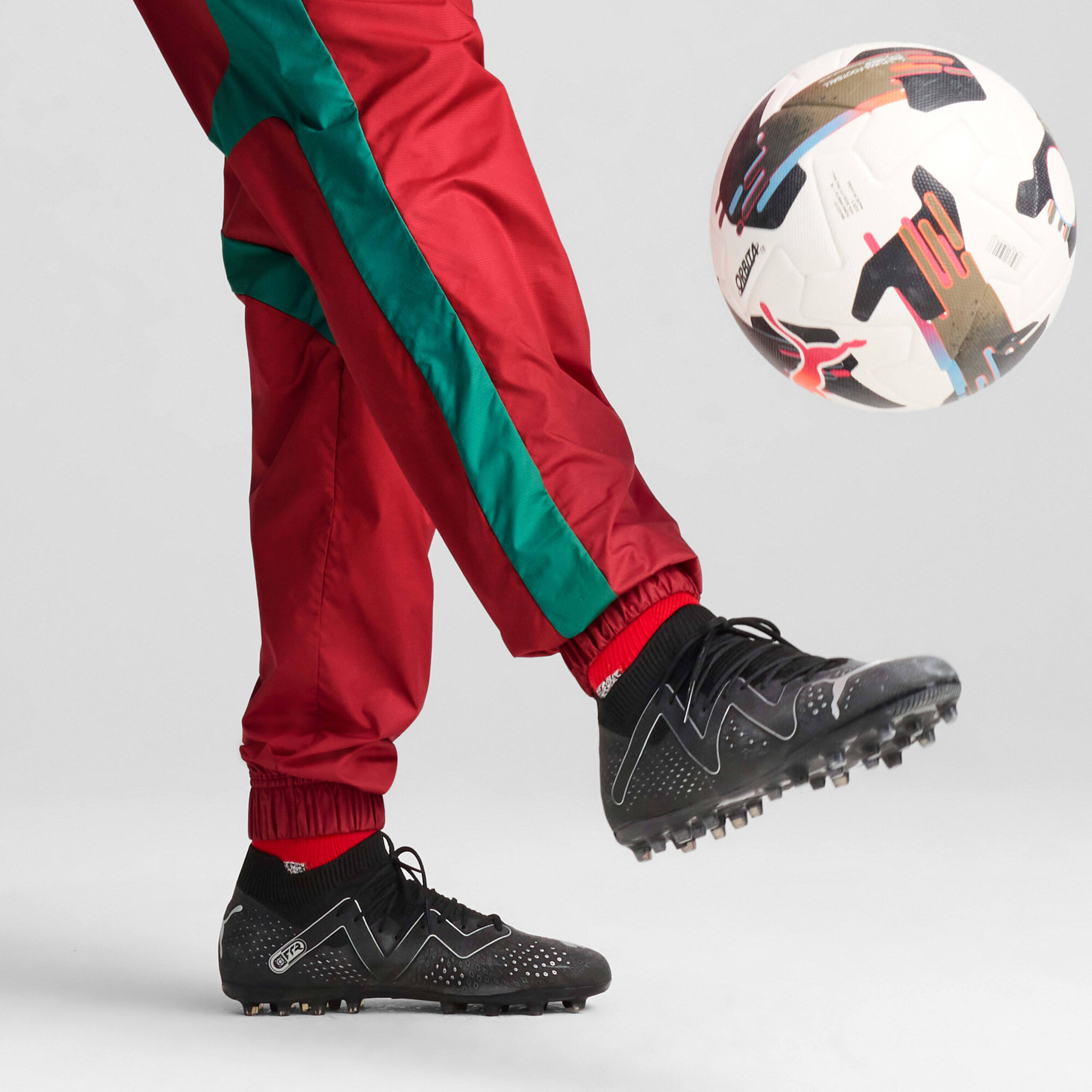 Pantaloni in tessuto pre-partita Marocco da uomo PUMA Intense Red Archive Green 7/7