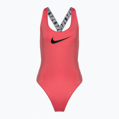 Einteiliger Nike Logo Tape-Badeanzug für Damen