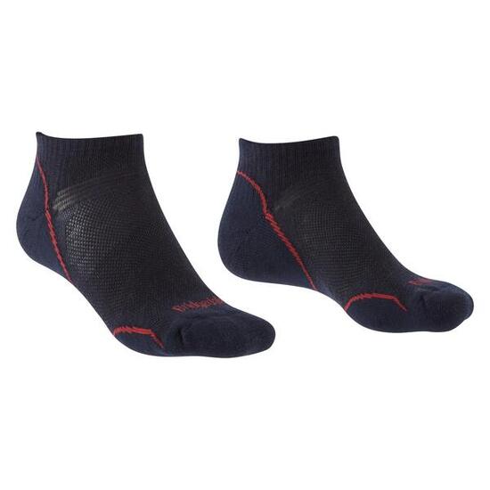 Chaussettes en laine pour hommes Bleu marine/rouge