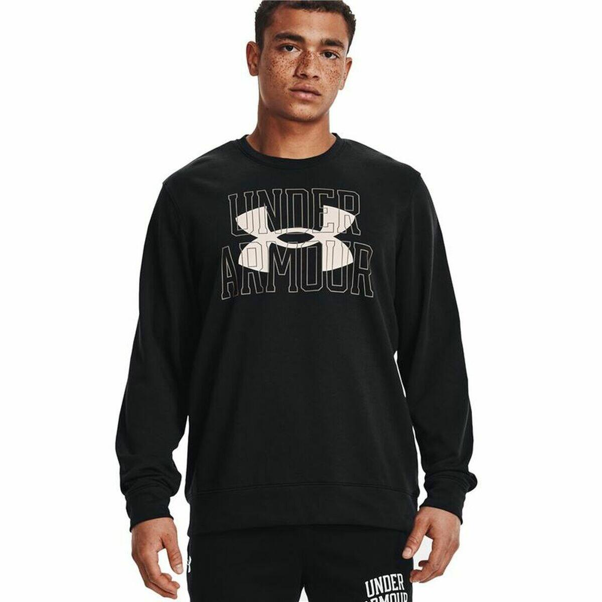 Under Armour - T-shirt À Manches Longues Homme Logo Crew - Pull - Blanc|noir - 42 M/l - Decathlon