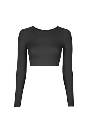 GERIPPTES SPORTSHIRT LANGARM DAMEN