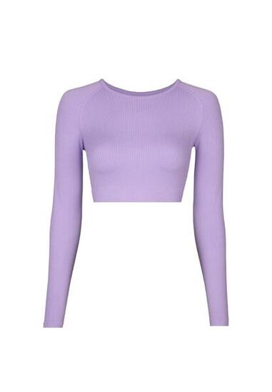 GERIPPTES SPORTSHIRT LANGARM DAMEN