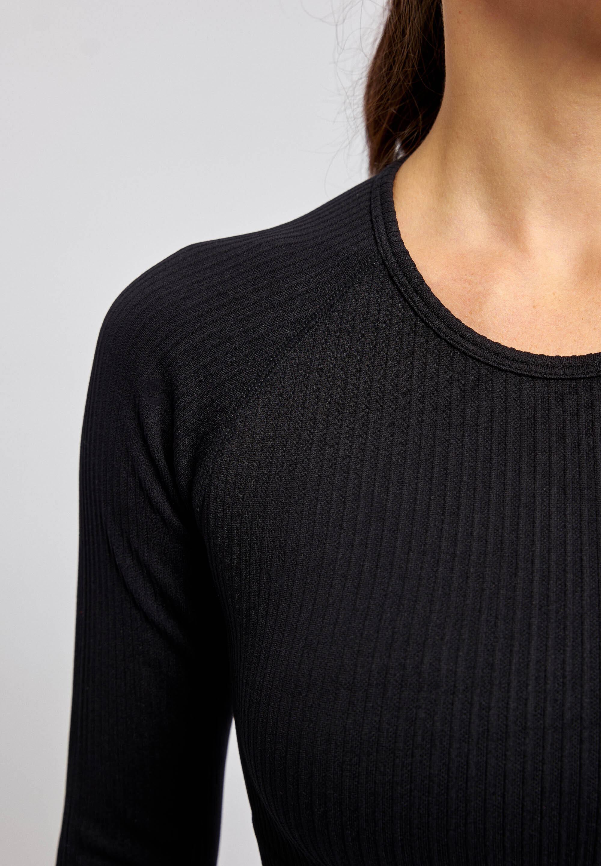 GERIPPTES SPORTSHIRT LANGARM DAMEN 4/5