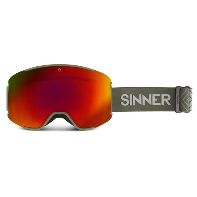 Ochelari ski snowboard SINNER Snowflake, Verde Inchis, Unisex
