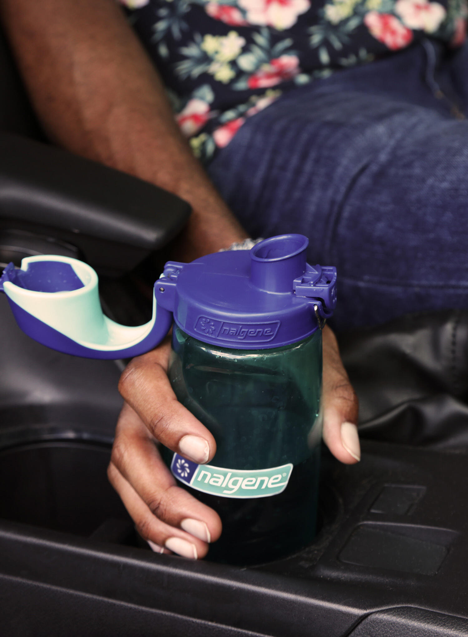 Bouteille Nalgene On The Fly OTF Blue Aqua Tritan sans BPA 1L bouchon étanche 3/5