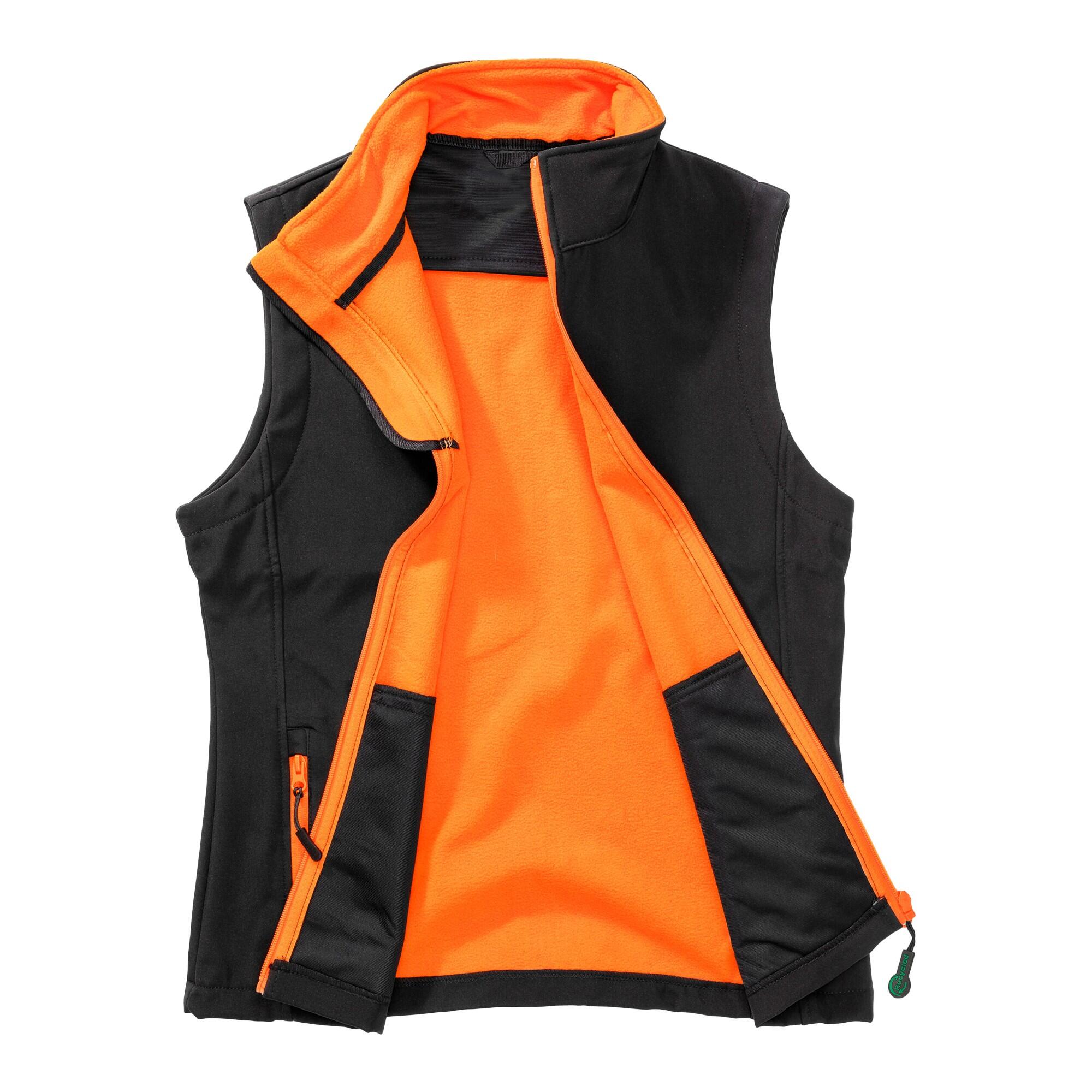 Body Warmer Softshell Pour Femmes/femmes (Noir / Orange) 2/3