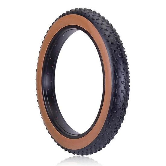 Copertone Fat Bike Tassellato 20 X 4.0 Marrone / Nero Bici Elettrica Fascia