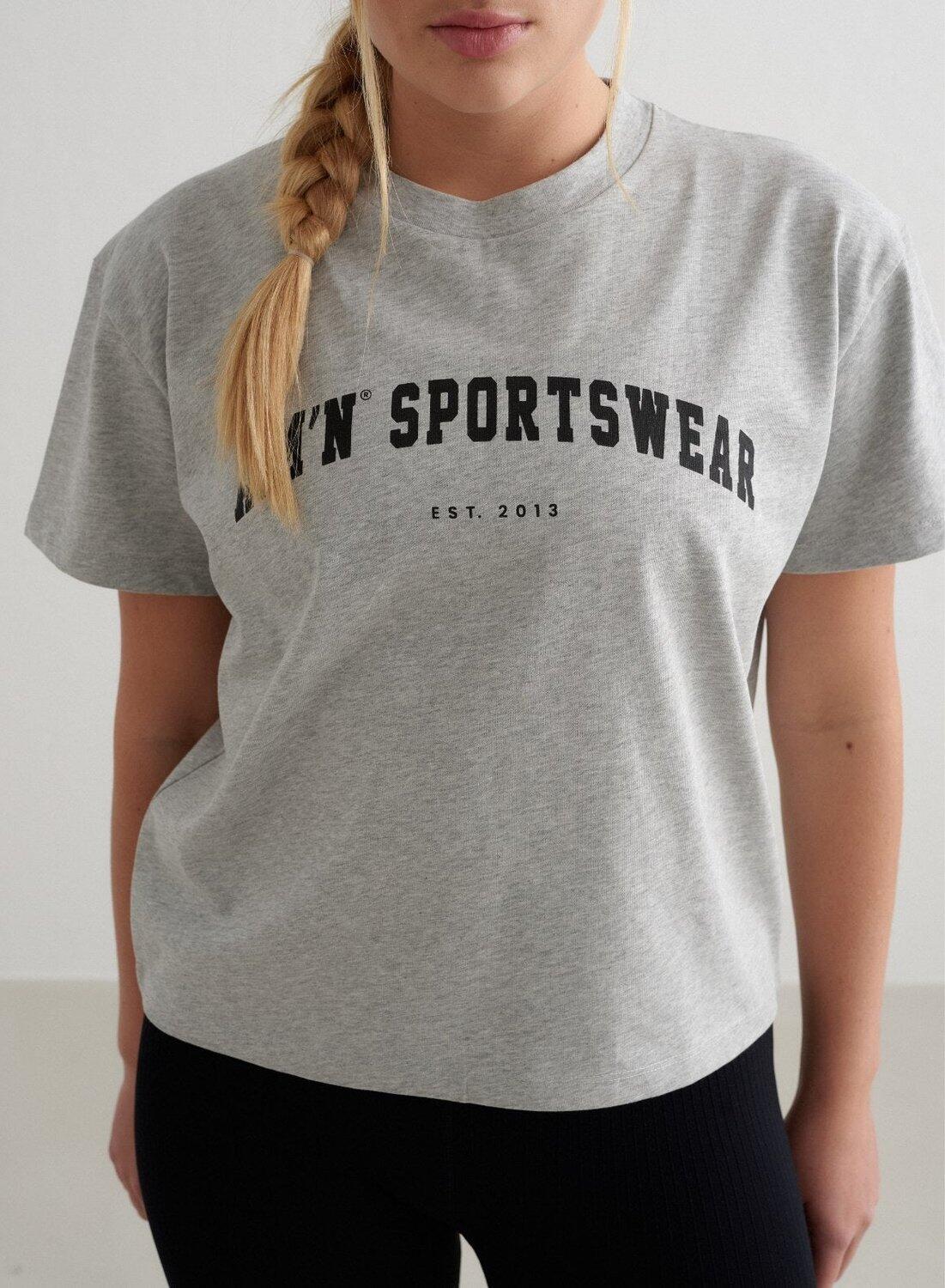 Femme T-shirt à manches courtes Varsity Gris Melange 2/6