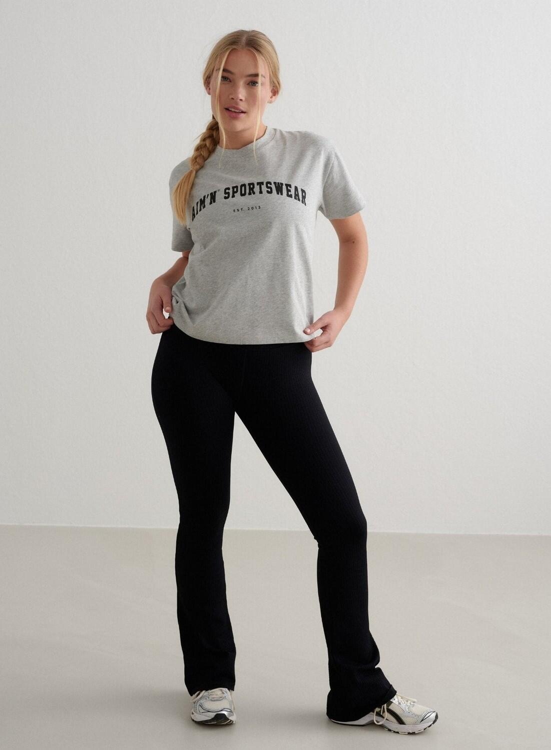 Femme T-shirt à manches courtes Varsity Gris Melange 4/6