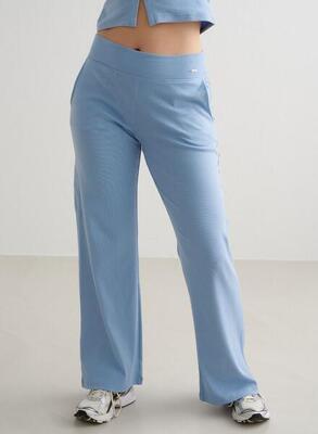 Damen Yoga Hose mit weitem Bein Gerippt Lichtgewicht Hellblau