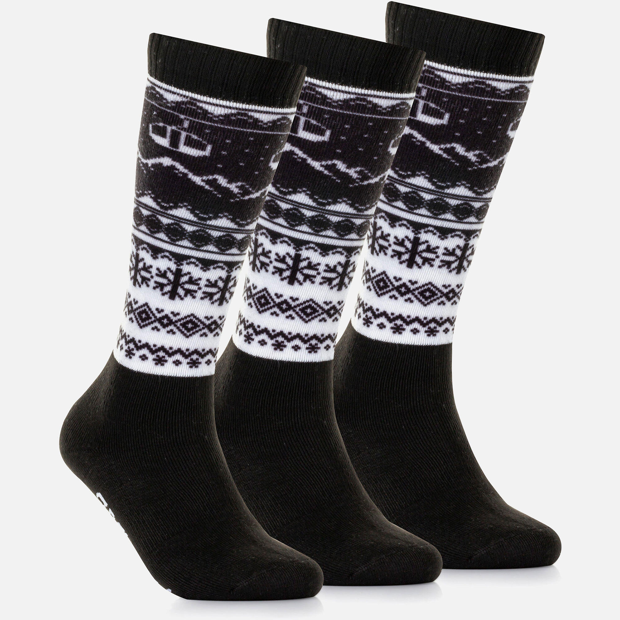 SURFANIC Pro Tech 3pk Fairisle Sock Black