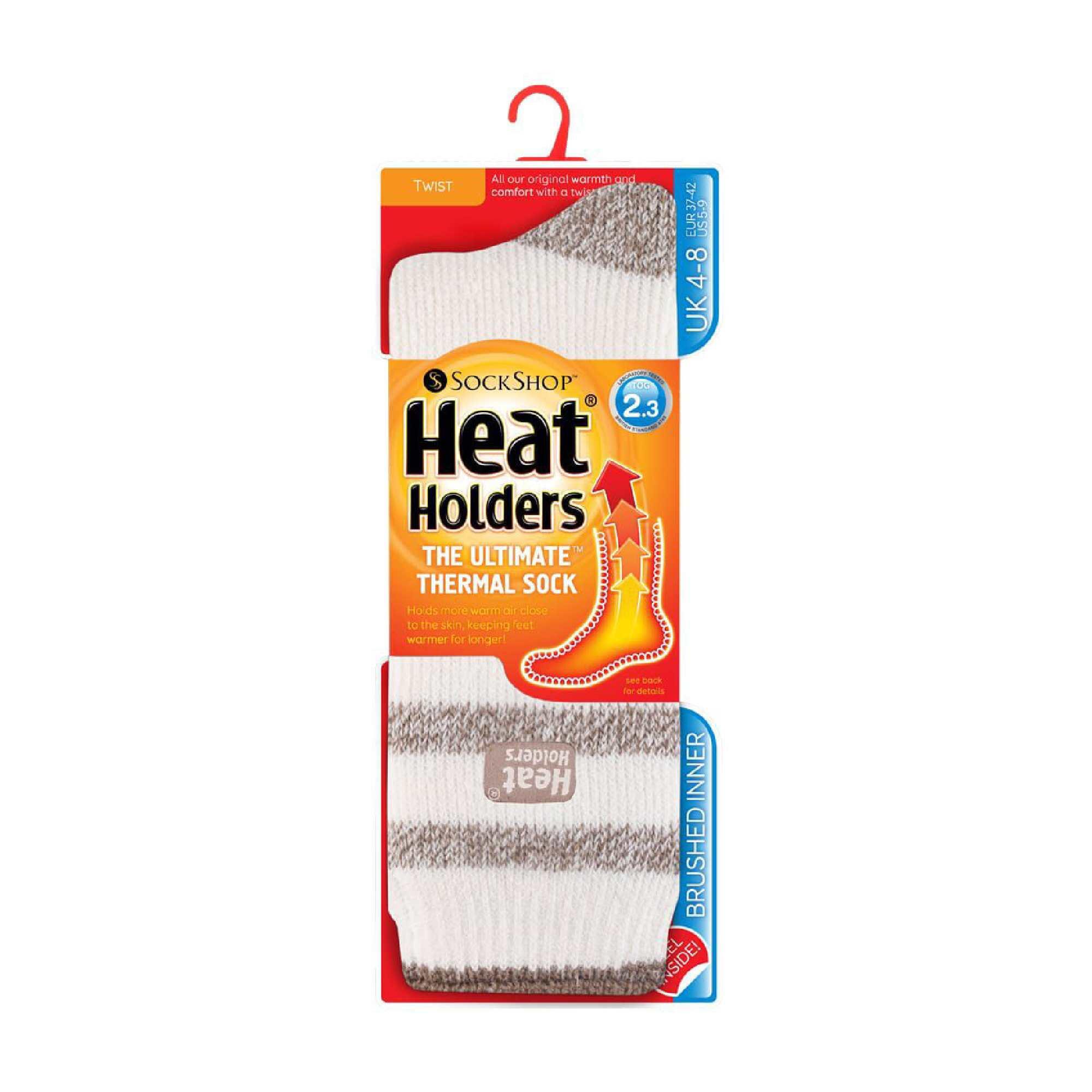 Ladies Twist Patterned Thick Winter Thermal Socks 2/6
