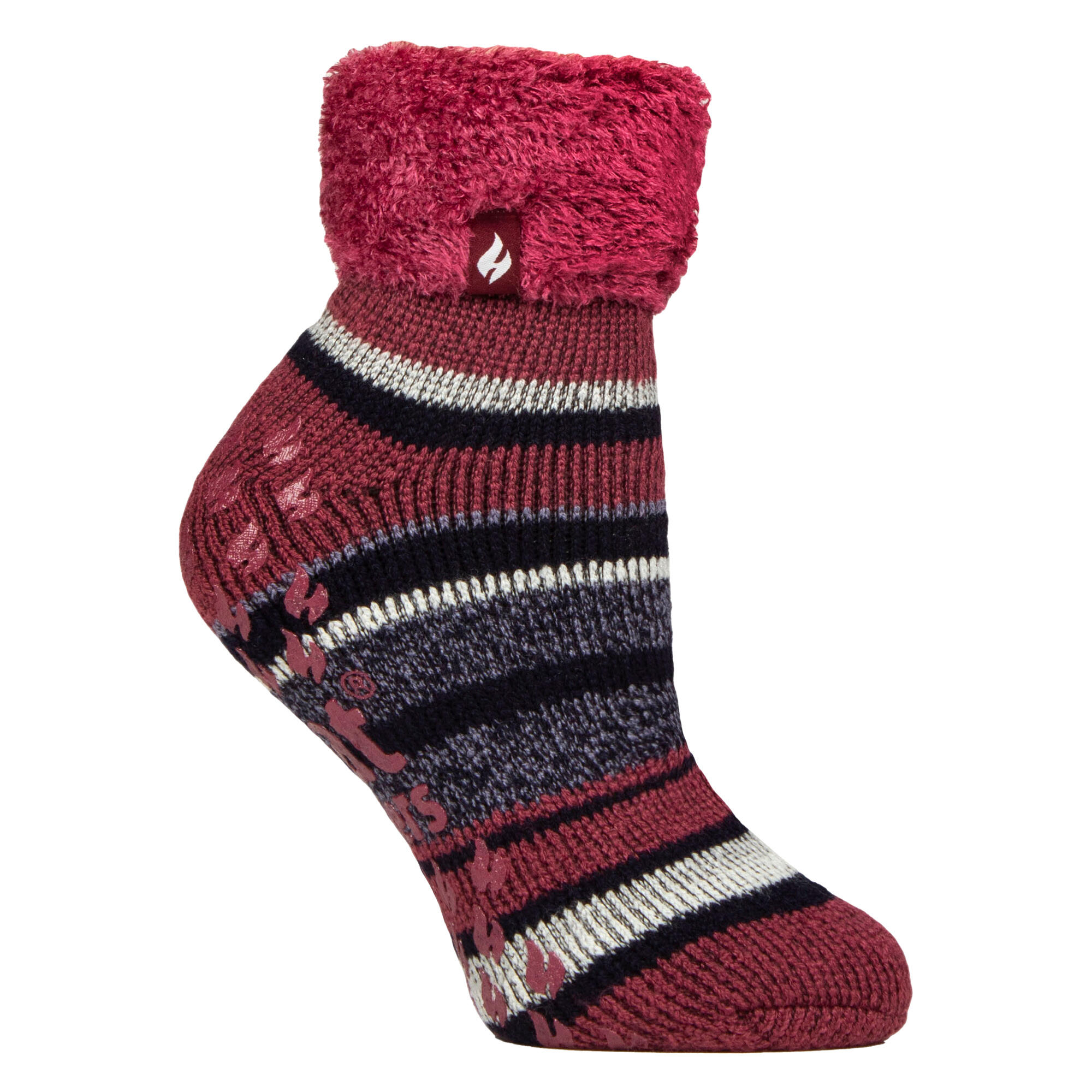 HEAT HOLDERS Ladies Soft Stripe Lounge Socks for Winter