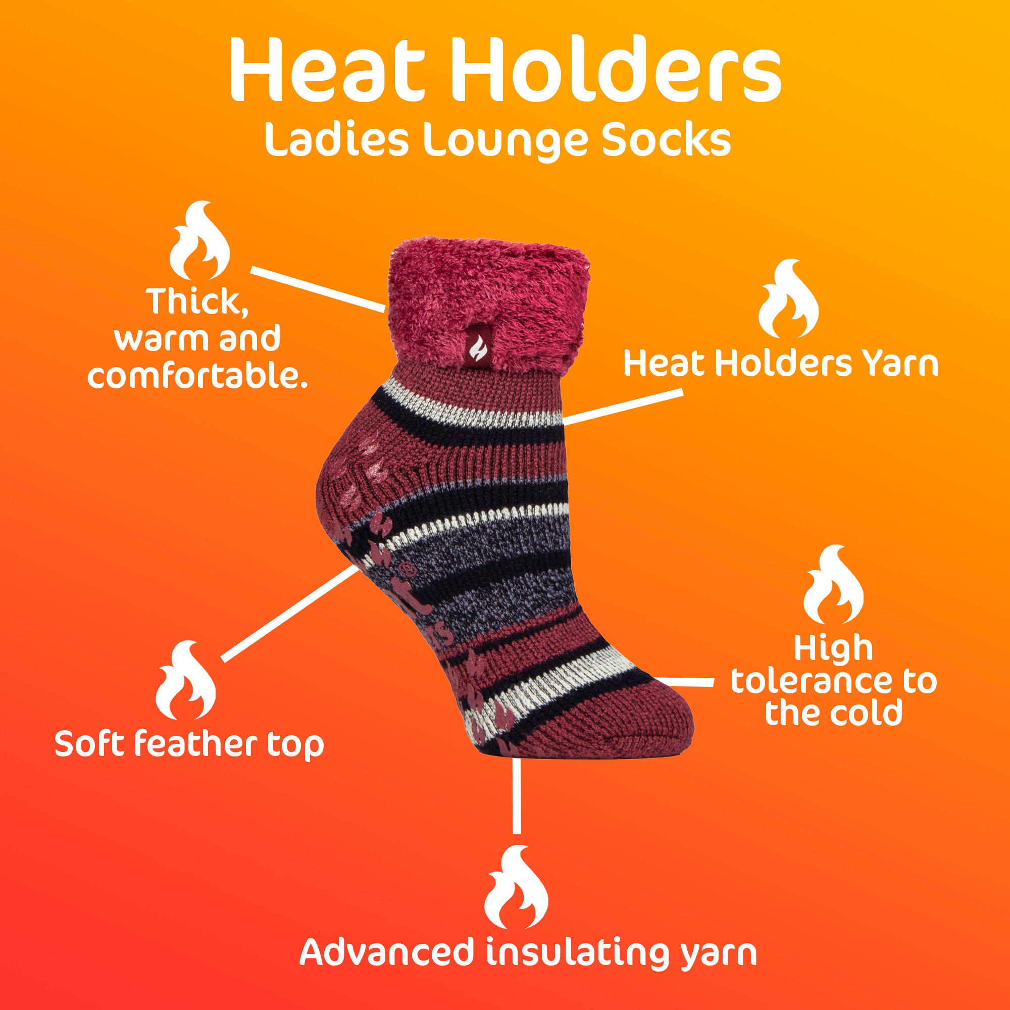 Calze termiche Heat Holders donna ROSA interno spazzolato 6/6