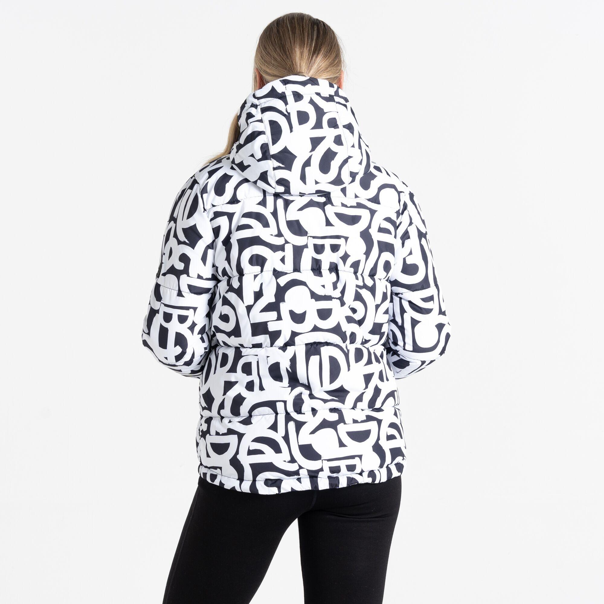 Womens/Ladies Society Graffiti Padded Jacket (Black/White) 4/5
