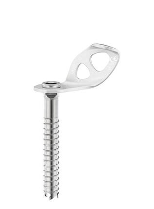 Eisschraube Petzl Laser 13 cm Gewindestahl Spitze mit 3 Zähnen Aluminiaplatte