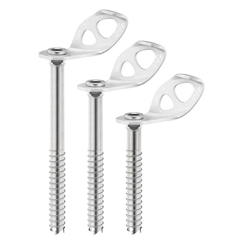 Broche de gheață Petzl Laser 13 cm cu vârf cu 3 colți și placă din aluminiu
