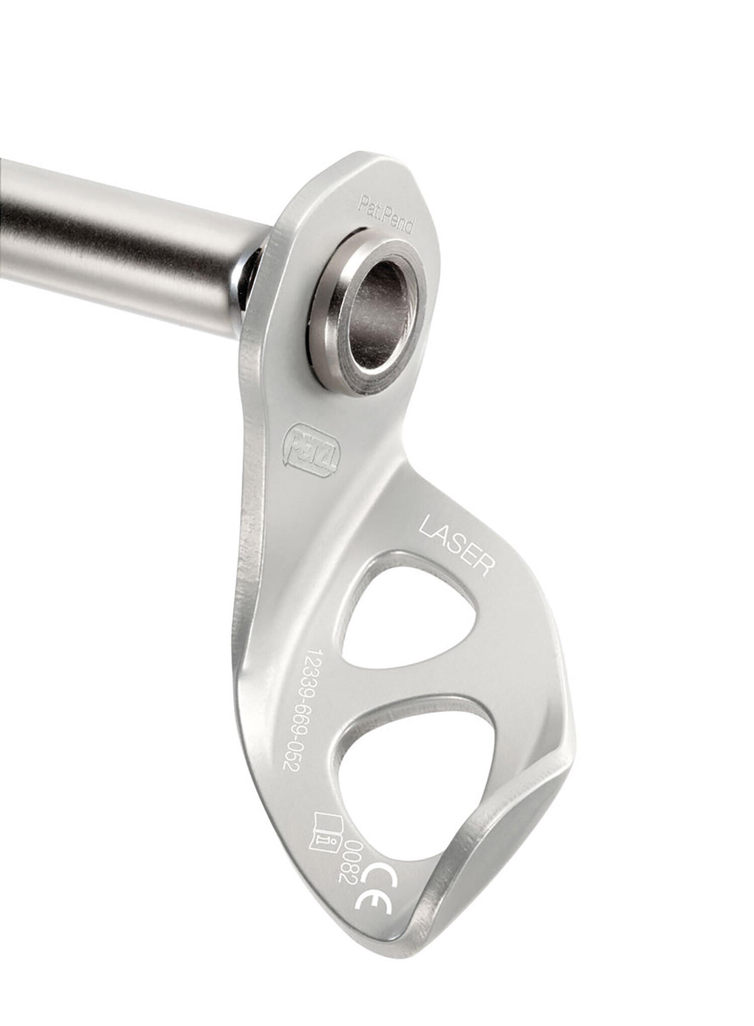 Broche à glace Petzl Laser 13 cm acier fileté pointe 3 dents plaque aluminium 4/4