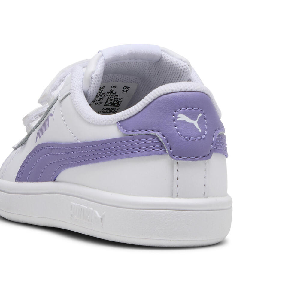 Niemowlęce skórzane sneakersy Smash 3.0 V PUMA White Lavender Alert Purple
