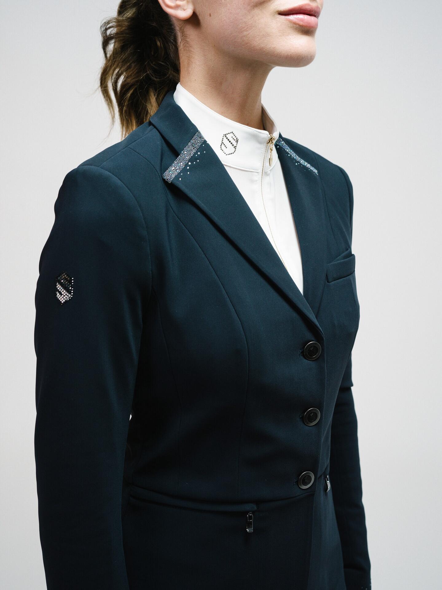 SAMSHIELD Navysamshield Victorine Crystal Intarsia Dames Wedstrijd Jas