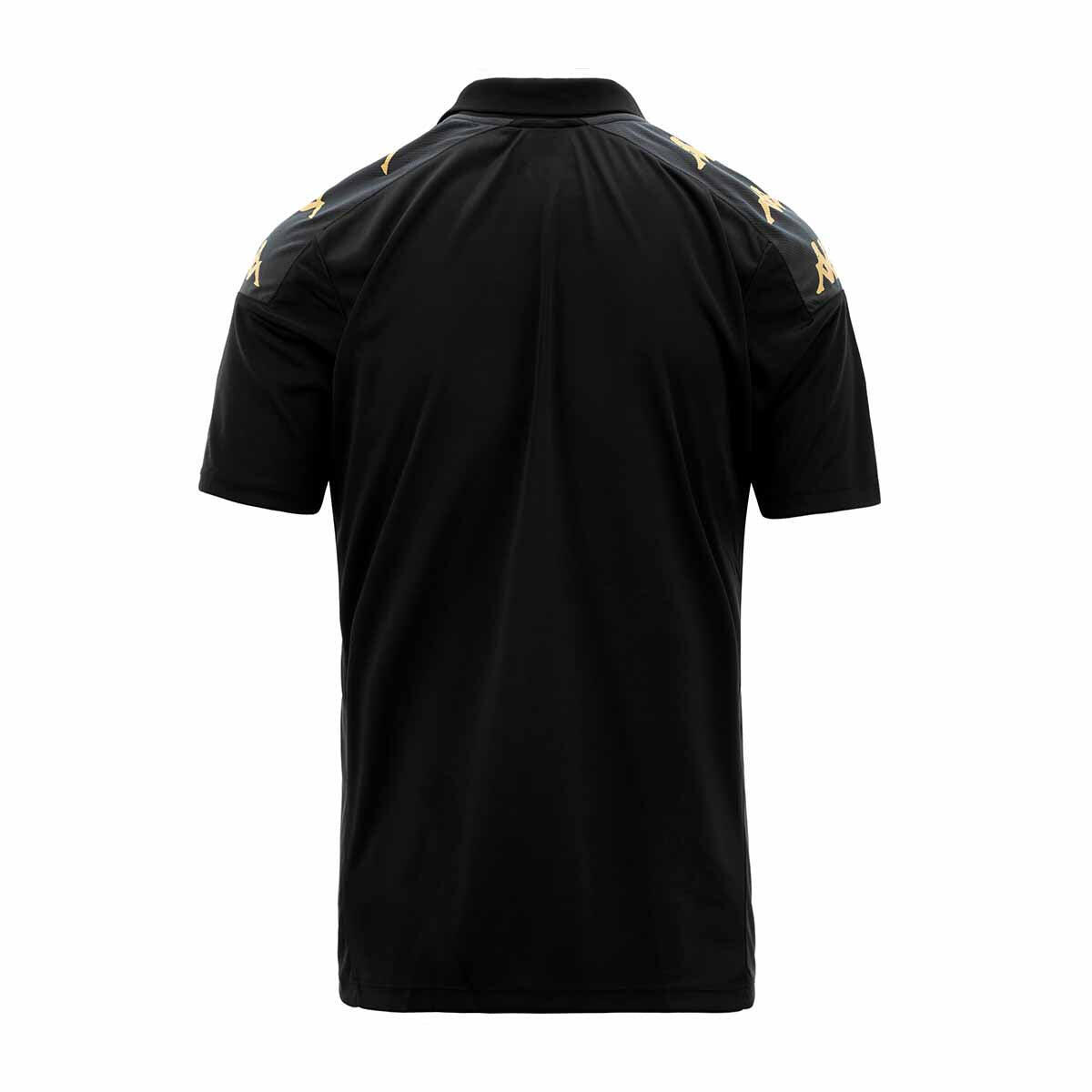 Polo da uomo in poliestere nero da calcio 4/7