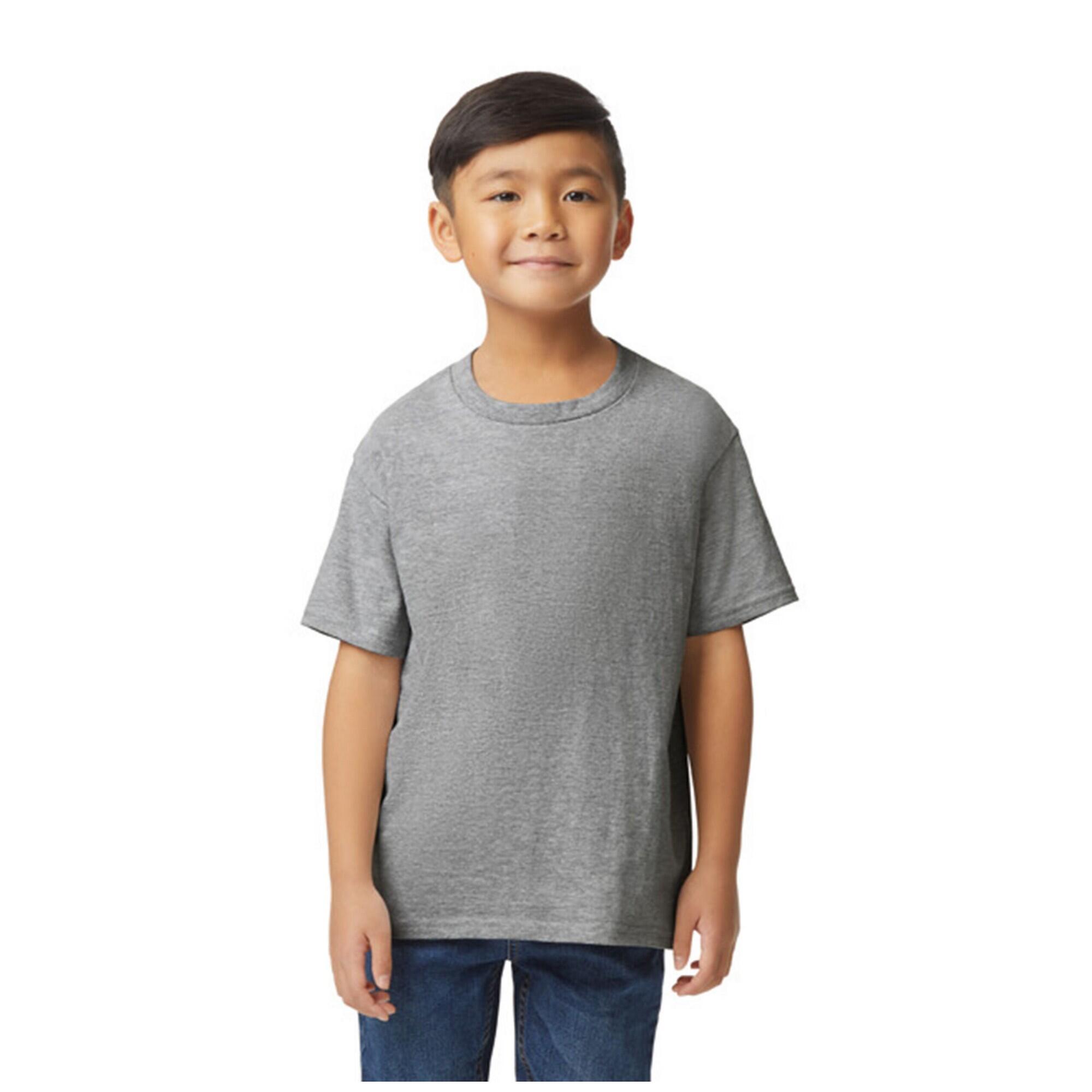 Maglietta Bambini Gildan Softstyle Grigio Freddo 3/3