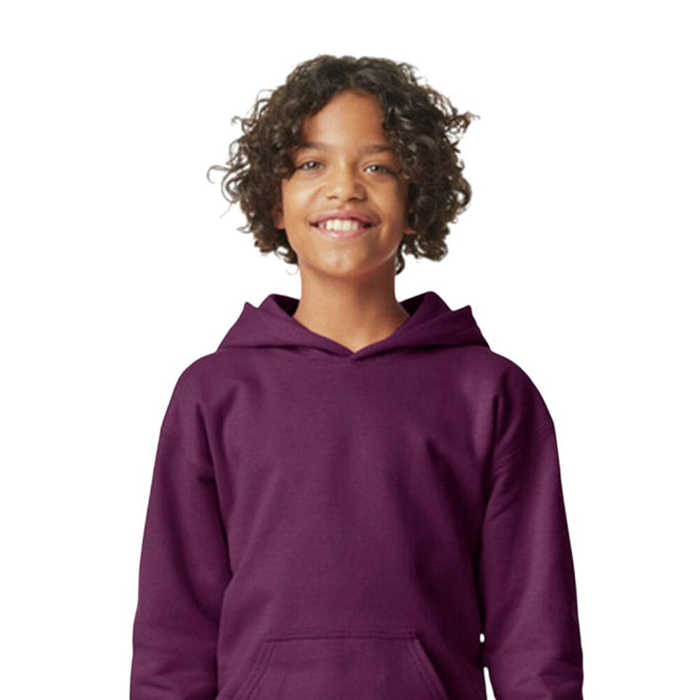 Felpa Con Cappuccio Semplice Peso Medio Bambini Gildan Softstyle Marrone 2/2