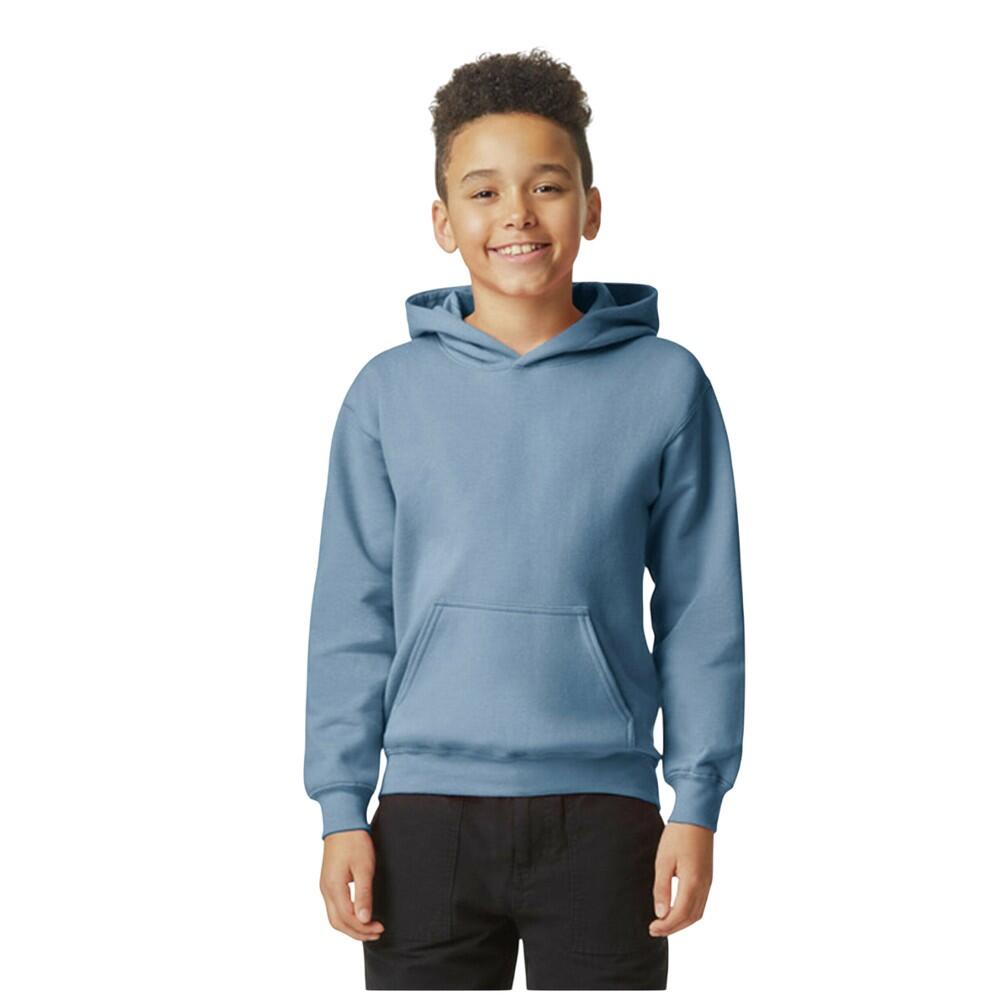Camisola com capuz de peso médio softstyle plain fleece para crianças/jovens