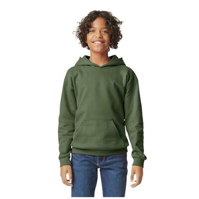 Kinder/kids softstyle plain fleece midweight hoodie (lichtroze)