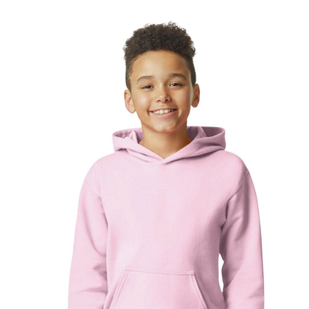 Felpa Con Cappuccio Semplice Peso Medio Bambini Gildan Softstyle Rosa Chiaro 2/2