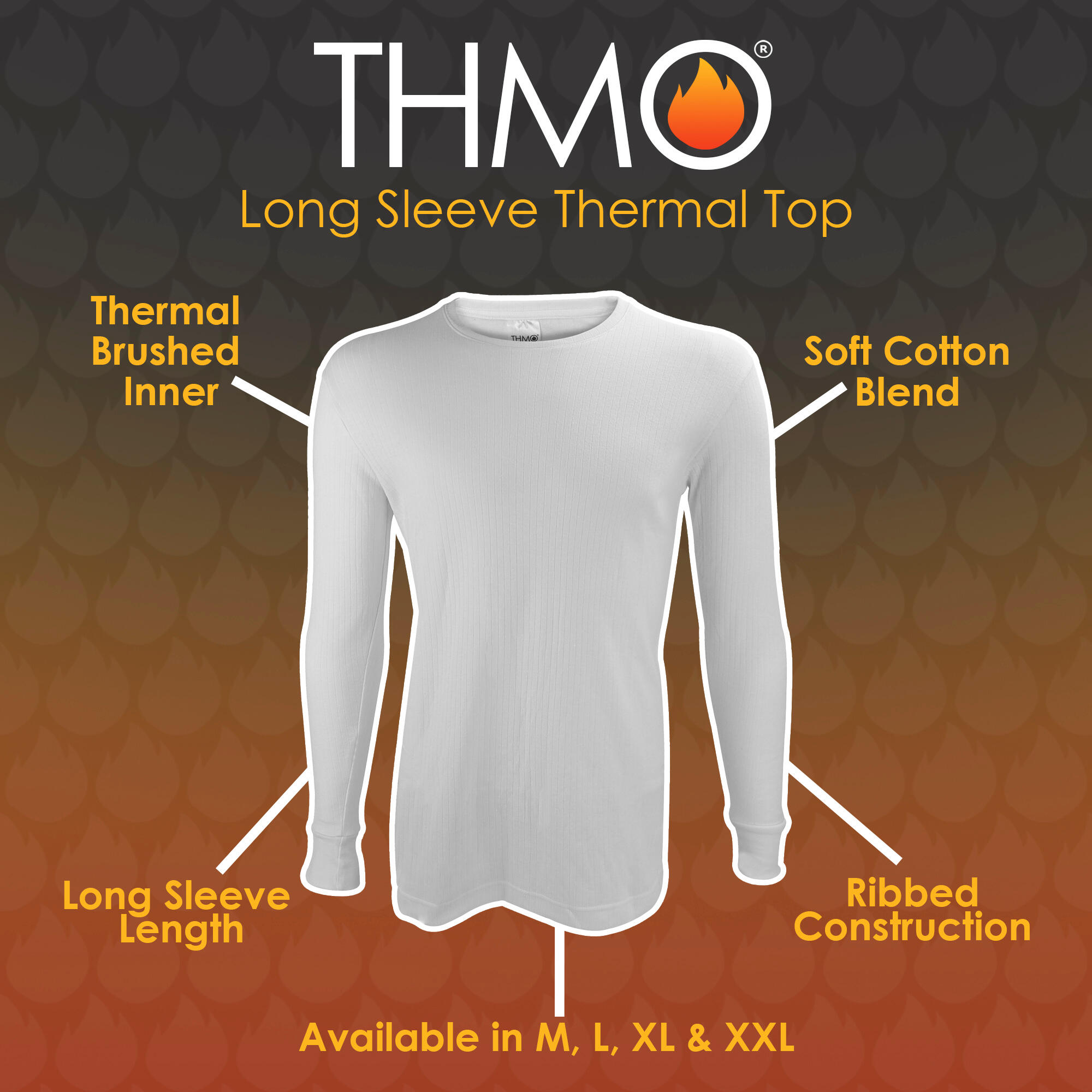 THMO - Homme Haut thermique Manches Longues Chaud sous Vetement Couche de Base 6/6