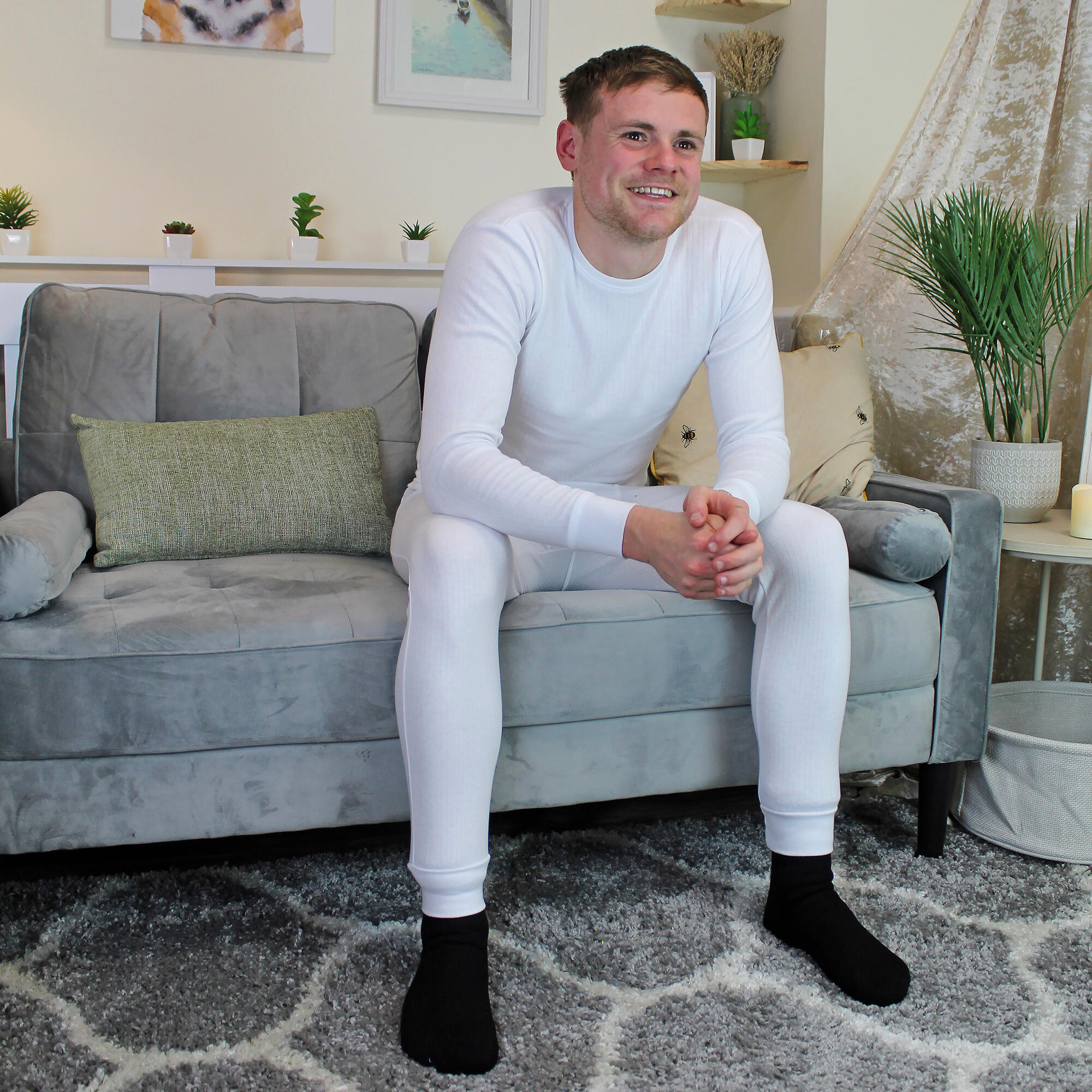 THMO - Homme Haut thermique Manches Longues Chaud sous Vetement Couche de Base 5/6